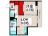 エクセリア興野 1LDKの間取り