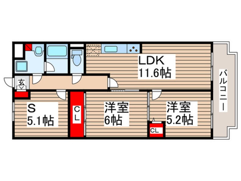 間取図 ﾗｲｵﾝｽﾞﾏﾝｼｮﾝ三郷第3