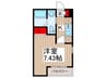 モナーク越谷 1Kの間取り