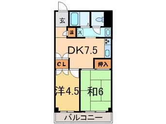 間取図 ビュ－ハイム上池台　６０５