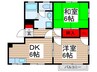 ＰＥＡＲメゾンドールＤ棟 2DKの間取り