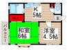 グリ－ンヒルハイツ 2Kの間取り