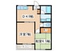 ハイツＧ＆Ｂ 2DKの間取り