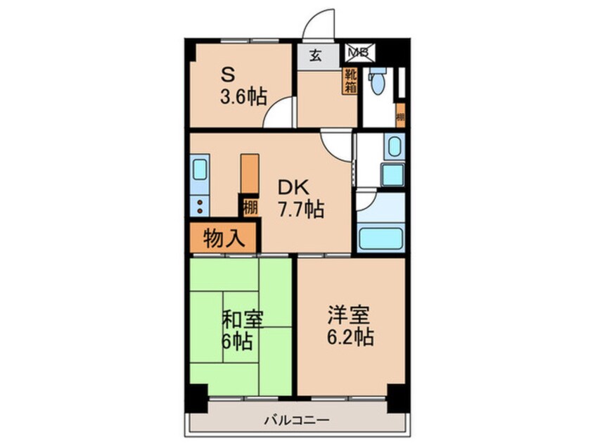 間取図 ﾗｲｵﾝｽﾞﾏﾝｼｮﾝ西蒲田(902)