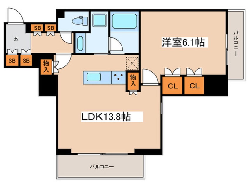 間取図 プライムメゾン西早稲田