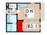 エルムハルヤマⅡ 1DKの間取り