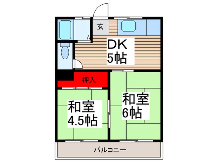 間取図 岩崎コ－ポ