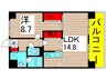 ﾚｼﾞﾃﾞﾝｽ･ﾌｫﾝﾃ-ﾇ(1F－7F) 1LDKの間取り