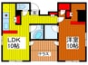 ＲＸ川口青木 1LDKの間取り