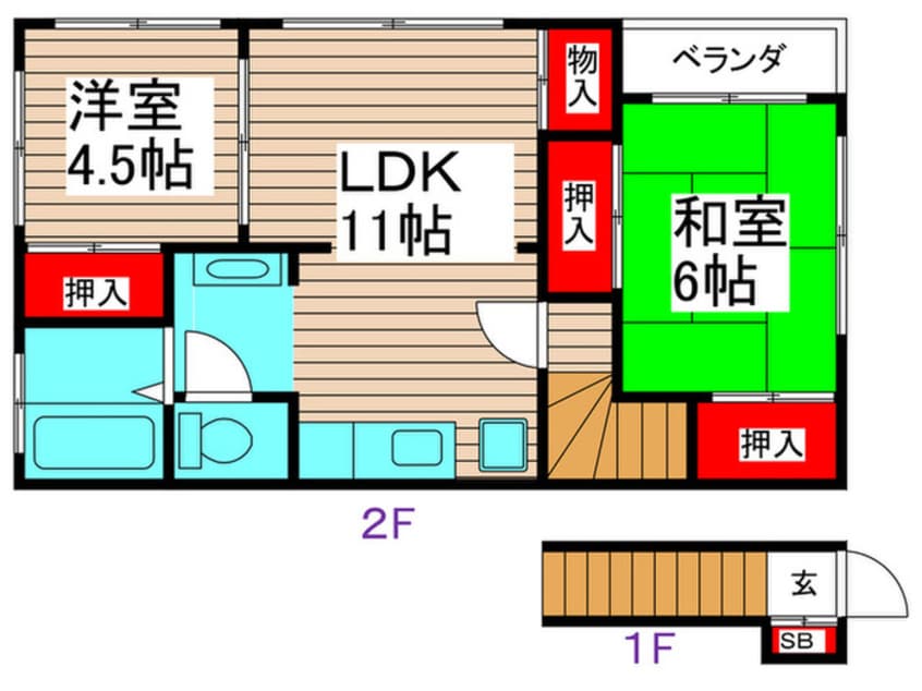間取図 六月町コーポ