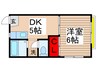メゾン勝田台Ｂ棟 1DKの間取り