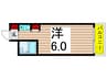 イエローエンバシー 1Rの間取り
