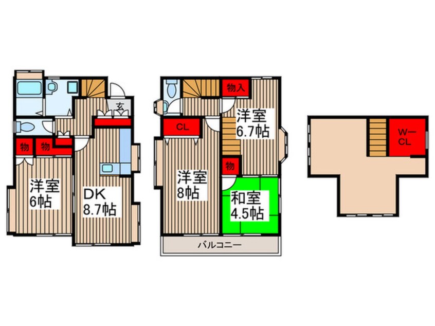 間取図 堀の内1丁目開成高校裏戸建賃貸2