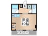 江田パ－クサイドマンション 1Rの間取り