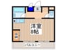 江田パ－クサイドマンション 1Rの間取り