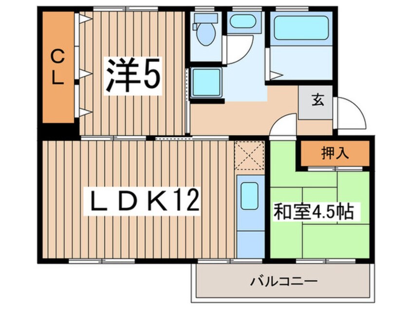 間取図 左近山団地５街区１３号棟(502)