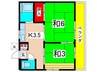 第二秋元荘 2Kの間取り
