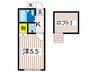 ホワイトパレス 1Kの間取り