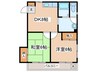 サンシャインビル忠生 2DKの間取り