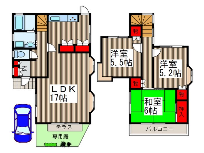 間取り図 旭が丘１丁目貸家