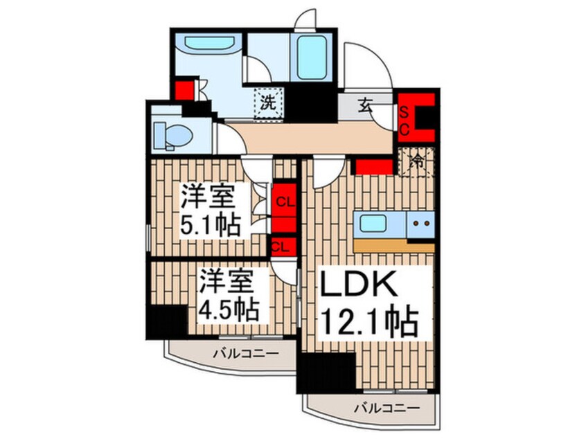 間取図 クレストコート蔵前レジデンス