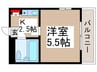 ア－バンコ－ト野島 1Kの間取り