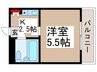 ア－バンコ－ト野島 1Kの間取り