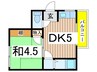 月見荘 1DKの間取り