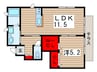 Ｈｉ・ｖｉｌｌａ 1LDKの間取り