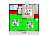 第一白梅ハイム 2DKの間取り