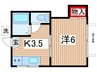 楓荘 1Kの間取り