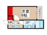 ベルメント陣屋前C棟 1Kの間取り