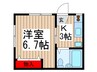 みさきスクエア 1Kの間取り