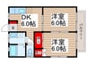聖和コーポ 2DKの間取り