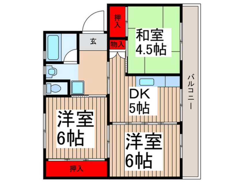 間取図 ビレッジハウス所沢1号棟