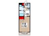 メ－プルハイム 1Kの間取り