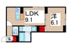 セレスティア青井 1LDKの間取り