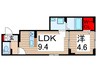 セレスティア青井 1LDKの間取り