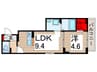 セレスティア青井 1LDKの間取り