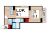 セレスティア青井 1LDKの間取り