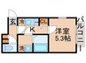 アムールりくごう荘 1Kの間取り
