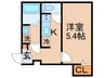 アムールりくごう荘 1Kの間取り