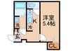 アムールりくごう荘 1Kの間取り