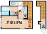 アムールりくごう荘 1Kの間取り