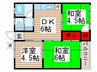 第2八木原コーポ 3DKの間取り
