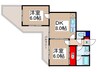 ウイングハウス 2DKの間取り
