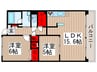セディア　ヴィラ－ジュⅡ 2LDKの間取り