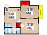 ＴＫハイツＡ棟 2DKの間取り