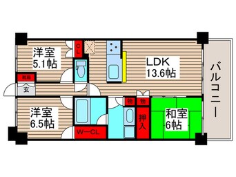 間取図 リーベスト東中山(304)