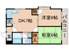 ﾊﾟｰｸﾊｲﾂB 2DKの間取り